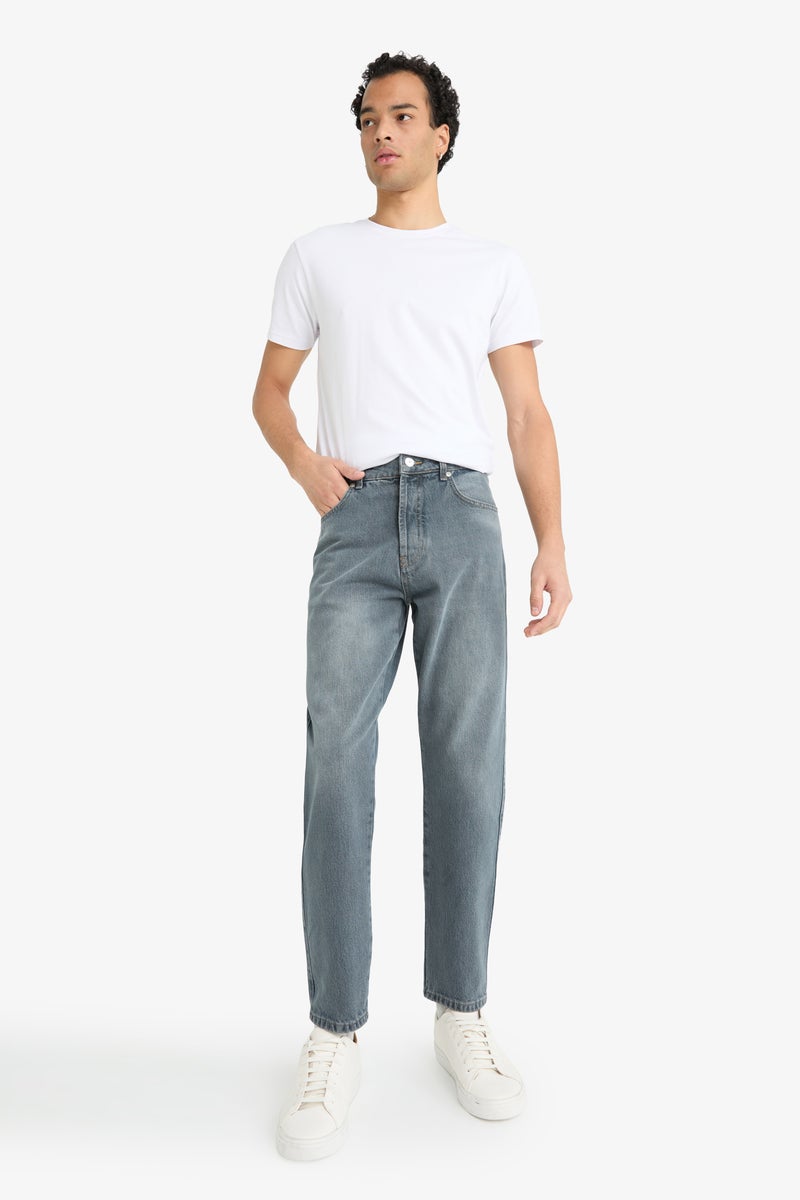 DeFacto Blue Man 90's Slim Fit Skinny Leg Jeans Casual - Image 3